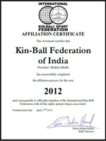Kin-Ball Federation of India Certificate